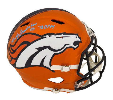 Randy Gradishar Signed Broncos FLASH Riddell F/S Speed Rep Helmet w/DPOY -SS COA