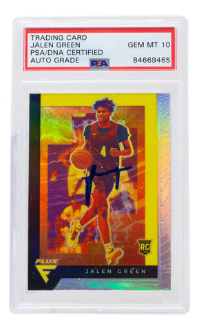 Jalen Green Signed Rockets 2021 Panini Chronicles Silver Prizm RC #229 PSA/DNA