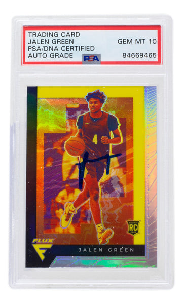 Jalen Green Signed Rockets 2021 Panini Chronicles Silver Prizm RC #229 PSA/DNA