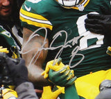 Josh Jacobs Signed Green Bay Packers Unframed 16x20 Lambeau Leap NFL Photo