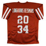 Ricky Williams & Earl Campbell Signed Burnt Orange Pro Style Jersey BAS & JSA W