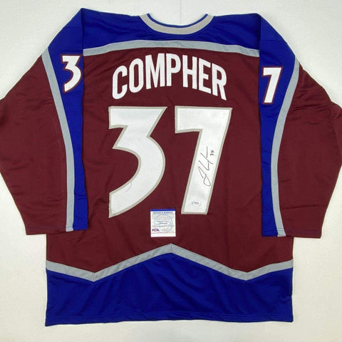 Autographed/Signed JT J.T. Compher Colorado Maroon Hockey Jersey PSA/DNA COA