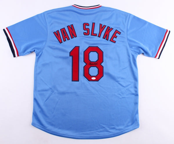Andy Van Slyke Signed Cardinals Jersey (JSA COA) 3xAll-Star (1988, 1992, 1993)