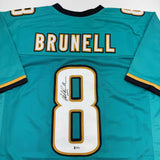 Autographed/Signed Mark Brunell Jacksonville Teal Jersey Beckett BAS COA