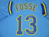 Brewers RAY FOSSE Signed Custom Replica Milwaukee Jersey w/ 1978-79 Brewers