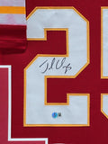 FRAMED KANSAS CITY CHIEFS JAMAAL CHARLES AUTOGRAPHED SIGNED JERSEY BECKETT HOLO