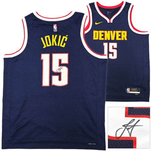 NUGGETS NIKOLA JOKIC AUTOGRAPHED SWINGMAN ICON EDITION JERSEY SIZE 52 JSA 221498