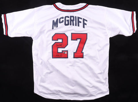Fred McGriff Signed Atlanta Braves Jersey Inscribed "HOF 23"(Beckett) 493 Homers