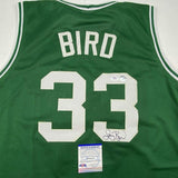 Autographed/Signed Larry Bird Boston Green Basketball Jersey PSA/DNA COA