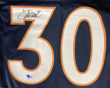 Terrell Davis Signed Custom Blue Pro-Style Football Jersey BAS ITP