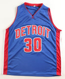Rasheed Wallace Signed Detroit Pistons Blue Jersey (Beckett) 2004 NBA Champion