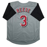 Autographed/Signed Pokey Reese Cincinnati Grey Jersey Beckett BAS COA