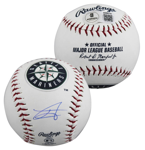 Mariners Julio Rodriguez Signed Seattle Mariners Logo OML Baseball BAS #BX68741
