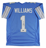 Jameson Williams Authentic Signed Blue Pro Style Jersey BAS Witnessed 3