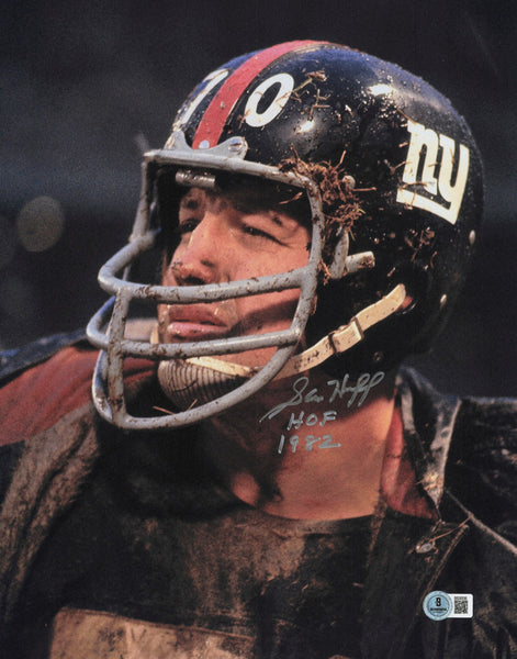 Sam Huff Autographed 11x14 Photo New York Giants "HOF 1982" Beckett QR #BS30536