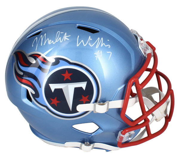 Malik Willis Autographed Titans Flash Full Size Speed Helmet Beckett