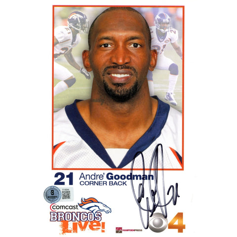 Andre Goodman Autographed/Signed Denver Broncos 5.5x8.5 Photo Beckett 59244