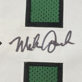 FRAMED Autographed/Signed MIKE QUICK 35x39 Kelly Green Jersey JSA COA