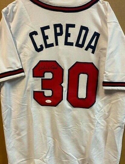 Orlando Cepeda Signed Atlanta Braves Jersey (JSA COA) 1967 NL MVP / 11xAll Star