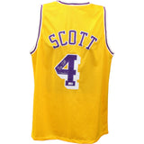 Byron Scott Autographed/Signed Pro Style Yellow Jersey TRI 43440