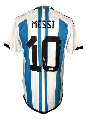 Lionel Messi Signed Argentina Adidas Soccer Jersey BAS AB93527