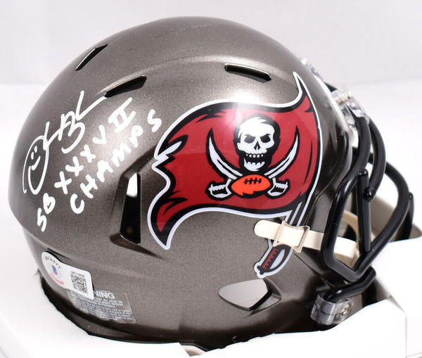 Derrick Brooks Signed Buccaneers 97-13 Speed Mini Helmet w/SB Champs- BA W Holo