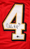 Charles Haley Autographed Red Pro Style Jersey- Beckett W Hologram *Black