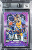 Magic Johnson Signed 2019 Panini Prizm Purple Wave 325 Card Auto 10! BAS Slabbed