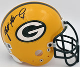Brett Favre Autographed Green Bay Packers Yellow Mini Helmet Beckett QR #BS30074