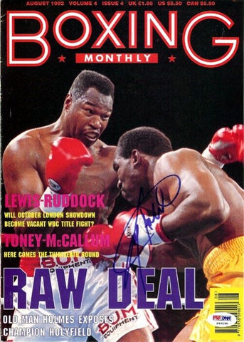 Larry Holmes Autographed Signed Boxing Monthly Magazine Cover PSA/DNA #S49098
