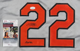 Jim Palmer Signed Baltimore Orioles Road Jersey (JSA) 3xWorld Series Champion