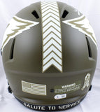 Kurt Warner Signed Cardinals F/S Salute to Service Speed Helmet-Beckett W Holo