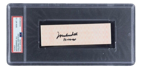 Muhammad Ali Signed 1980 Closed Circuit Fight Ticket vs Holmes PSA/DNA Gem MT 10