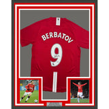 Framed Autographed/Signed DImitar Berbatov 35x39 Manchester Jersey BAS COA