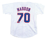 Joe Maddon Chicago Signed White Baseball Jersey 16 WS Champs BAS