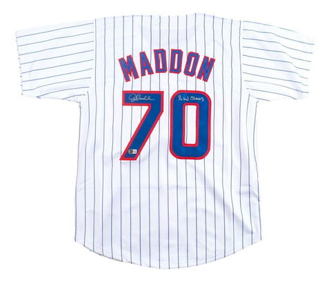 Joe Maddon Chicago Signed White Baseball Jersey 16 WS Champs BAS