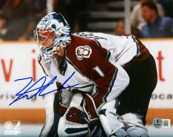 David Aebischer Autographed/Signed Colorado Avalanche 8x10 Photo Beckett 57741