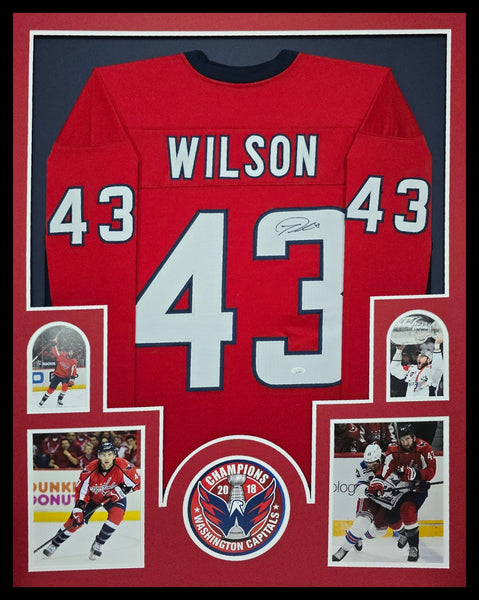 FRAMED TOM WILSON WASHINGTON CAPITALS AUTOGRAPHED SIGNED JERSEY JSA COA