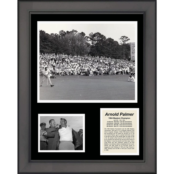 Framed Arnold Palmer 1964 Masters Champion PGA Golf 12"x15" Photo Collage