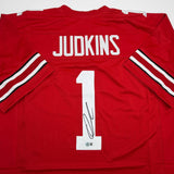 Autographed/Signed Quinshon Judkins Ohio State Red College Jersey Beckett COA