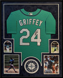 SUEDE FRAMED SEATTLE MARINERS KEN GRIFFEY JR AUTOGRAPHED JERSEY JSA CERT LETTER