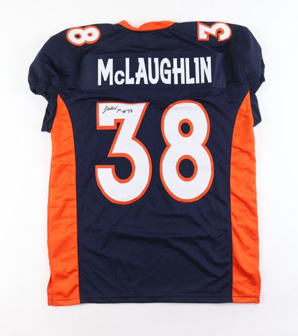 Jaleel McLaughlin Signed Denver Broncos Blue Jersey (JSA COA) Ex-Notre Dame RB