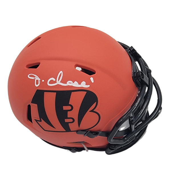 Ja'Marr Chase Autographed Cincinnati Bengals Rave Mini Helmet Beckett Witnessed