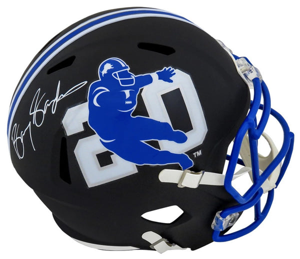 Barry Sanders Autographed Lions Barry Sanders Logo Full Size Helmet Schwartz