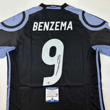 Autographed/Signed Karim Benzema Real Madrid 16-17 Black Jersey Beckett BAS COA