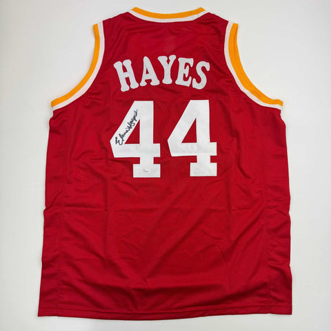 Autographed/Signed Elvin Hayes Houston Red Basketball Jersey JSA COA