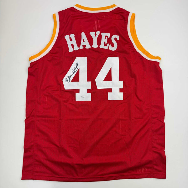 Autographed/Signed Elvin Hayes Houston Red Basketball Jersey JSA COA