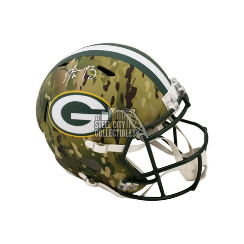 Aaron Rodgers Autographed Packers Camo Replica F/S Football Helmet - Fanatics