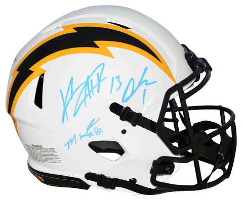 KEENAN ALLEN MIKE WILLIAMS QUENTIN JOHNSTON SIGNED CHARGERS AUTH LUNAR HELMET