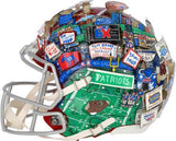 Tom Brady Patriots Signed Riddell Flash Authentic Helmet-Art Charles Fazzino